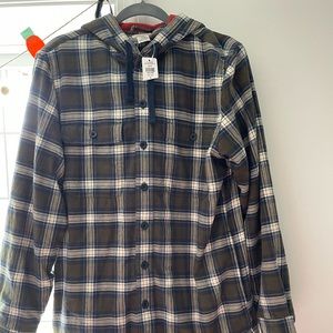 LL Bean Lined Hooded Flannel